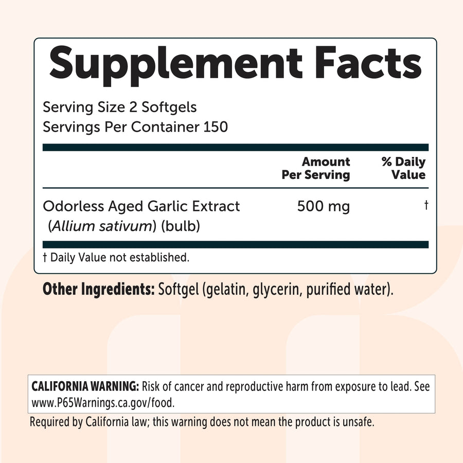 Micro Ingredients Odorless Aged Garlic Extract Softgels
