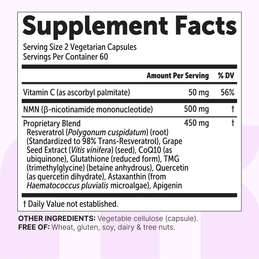 Micro Ingredients NMN Complex 1,000mg Per Serving, Veggie Capsules