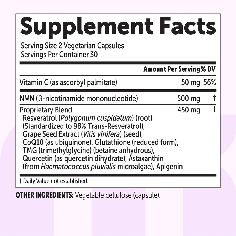 Micro Ingredients NMN Complex 1,000mg Per Serving, Veggie Capsules