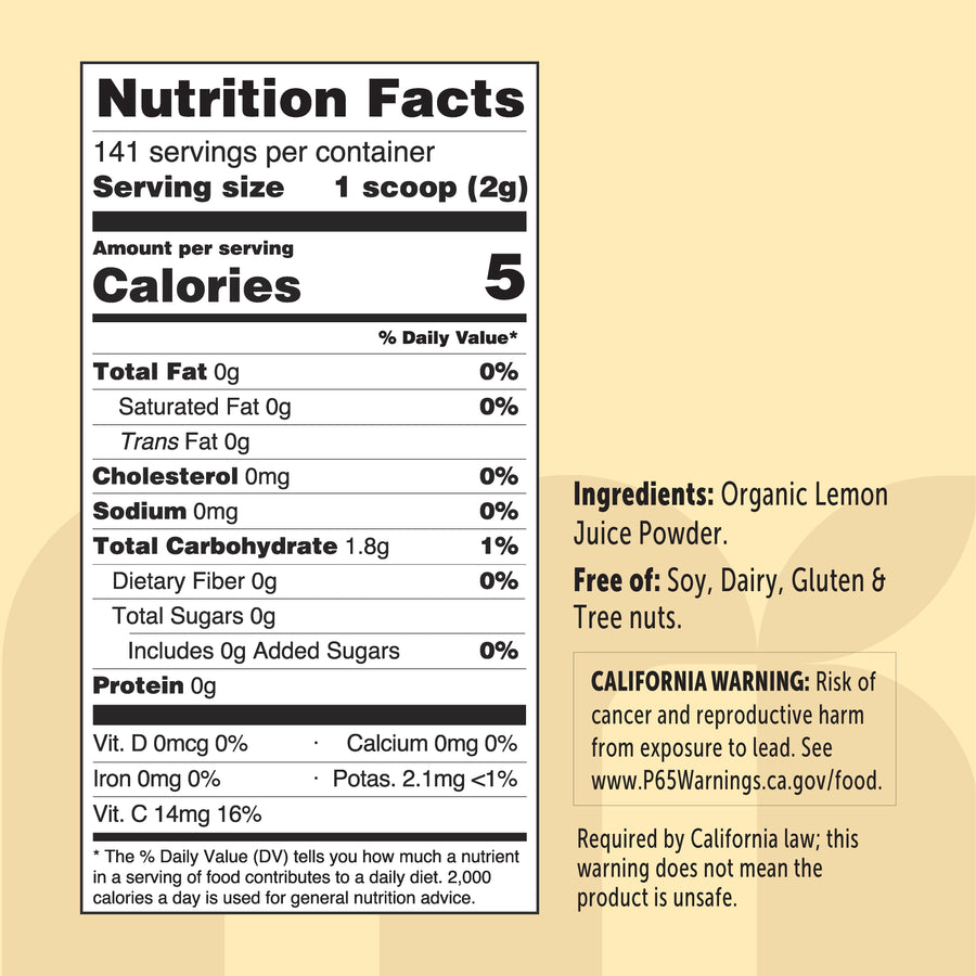Micro Ingredients Organic Lemon Juice Powder
