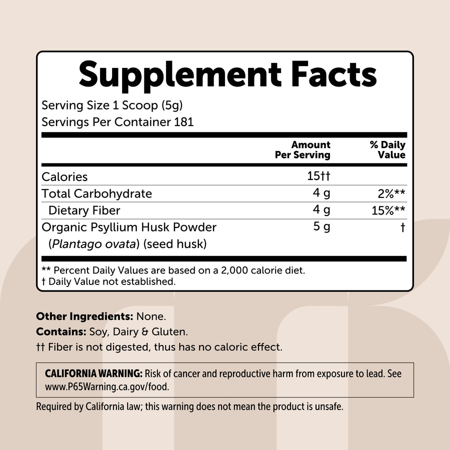 Micro Ingredients Organic Psyllium Husk Powder, 2 Pounds (32oz) - Unflavored