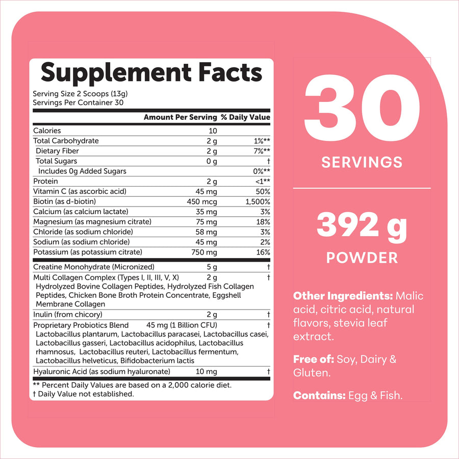Micro Ingredients Creatine Hydration Powder 392g Strawberry Flavor