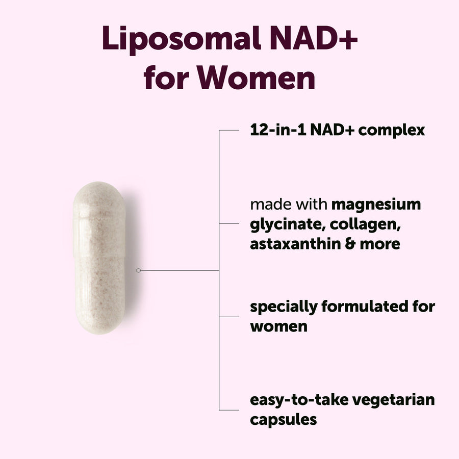 Micro Ingredients Liposomal NAD+ for Women Complex, 180 Veggie Capsules
