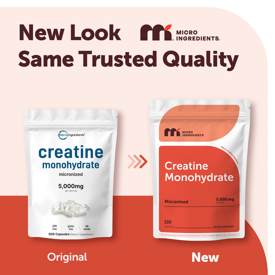Micro Ingredients Creatine Monohydrate 5000mg Per Serving, 500 Capsules