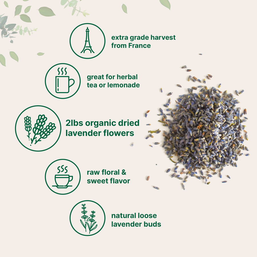Micro Ingredients Organic Dried Lavender Flowers, 2lbs