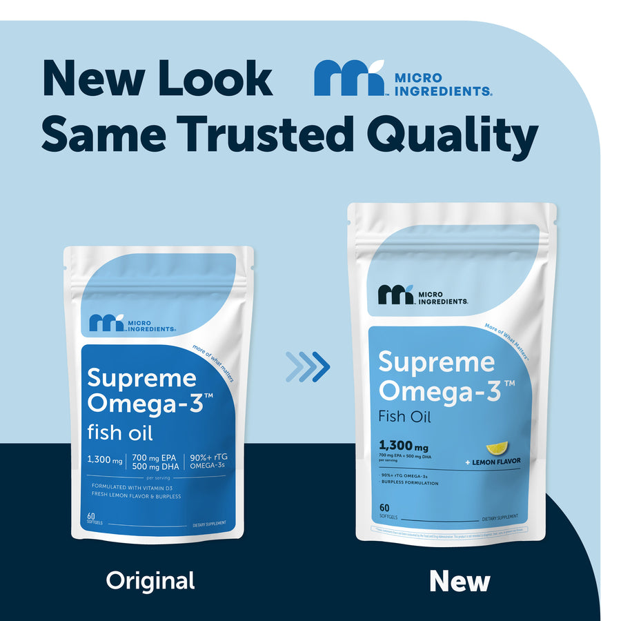 Micro Ingredients Supreme Omega-3 Fish Oil w/ Ultra High EPA & DHA, Burpless Softgels