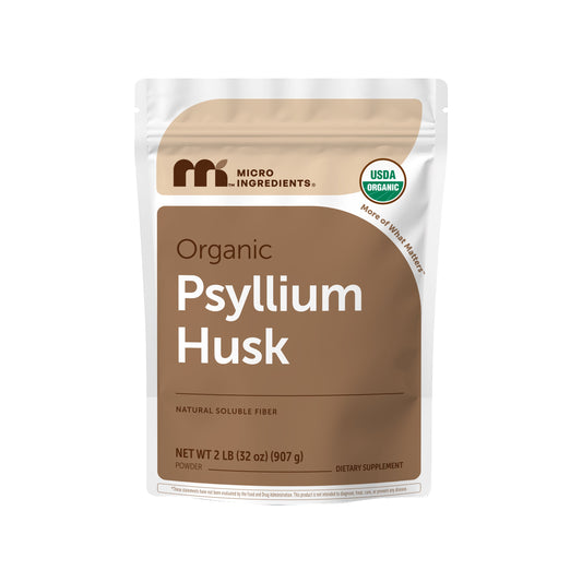 Micro Ingredients Organic Psyllium Husk Powder, 2 Pounds (32oz) - Unflavored