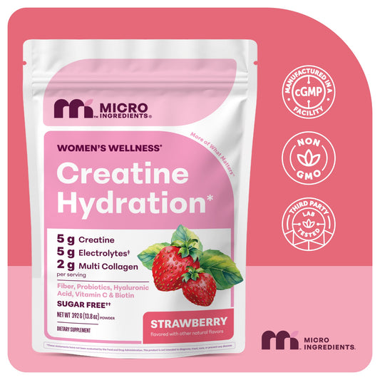 Micro Ingredients Creatine Hydration Powder 392g Strawberry Flavor