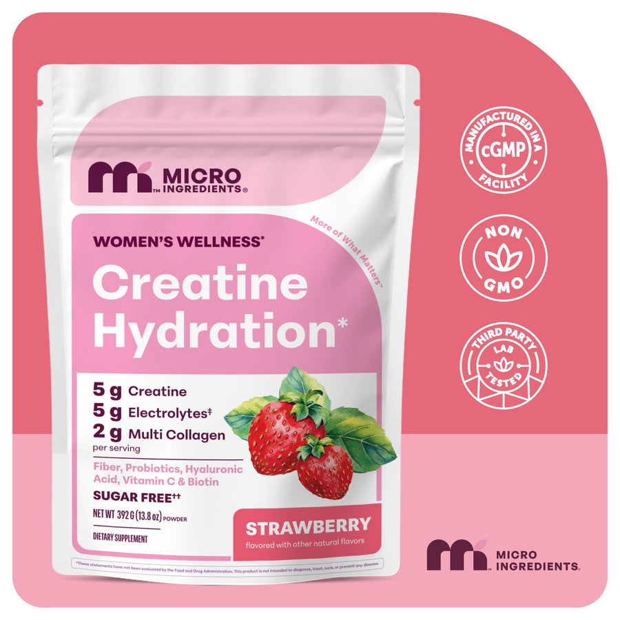Micro Ingredients Creatine Hydration Powder 392g Strawberry Flavor